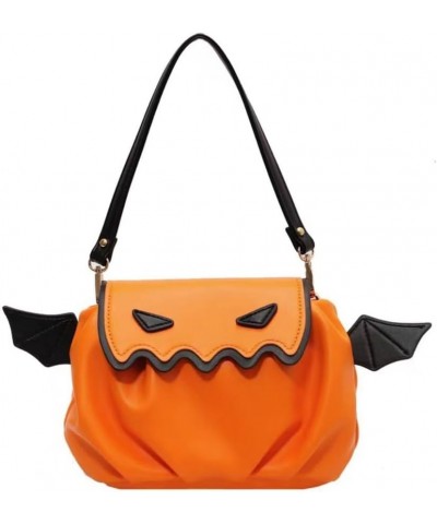 Kawaii Novelty Halloween Pumpkin Small Tote Bag for Teen Girl Boy Crossbody Bag Shoulder Bag Purse Orange $18.35 Crossbody Bags