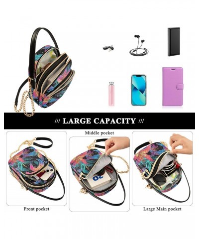 Women Crossbody Sling Bags Exotic Flowers Print, Compact Fashion Handbags Purse with Chain Strap Top handle for Evening Party...