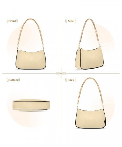 Sienna Tote Shoulder Clutch Bag with Gold Chain Strap, Women Hand Bag, Tote Bag Women Lightweight Wheat $13.20 Shoulder Bags