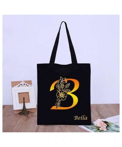 Customized Letters Canvas Handbag Black Handbag Personalized Name Letter Combination Initial Bag Purchase Bag Shoulder Bag $1...