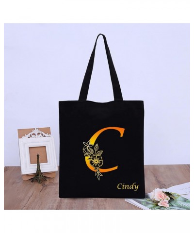 Customized Letters Canvas Handbag Black Handbag Personalized Name Letter Combination Initial Bag Purchase Bag Shoulder Bag $1...