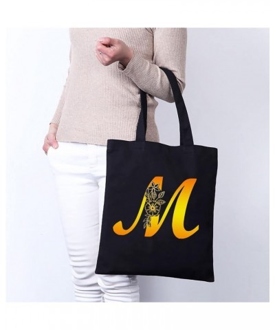 Customized Letters Canvas Handbag Black Handbag Personalized Name Letter Combination Initial Bag Purchase Bag Shoulder Bag $1...