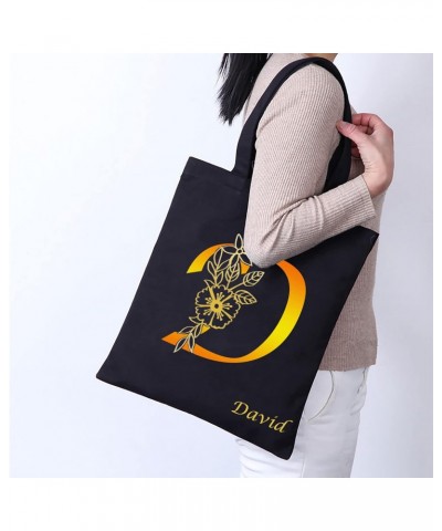 Customized Letters Canvas Handbag Black Handbag Personalized Name Letter Combination Initial Bag Purchase Bag Shoulder Bag $1...