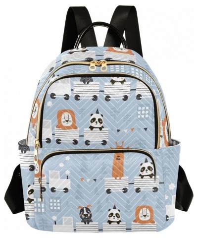 Cartoon Animals Pattern Mini Backpack Purse for Women, Panda Lion Giraffe Travel Backpack Fashion Backpack Lightweight Should...