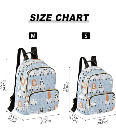 Cartoon Animals Pattern Mini Backpack Purse for Women, Panda Lion Giraffe Travel Backpack Fashion Backpack Lightweight Should...