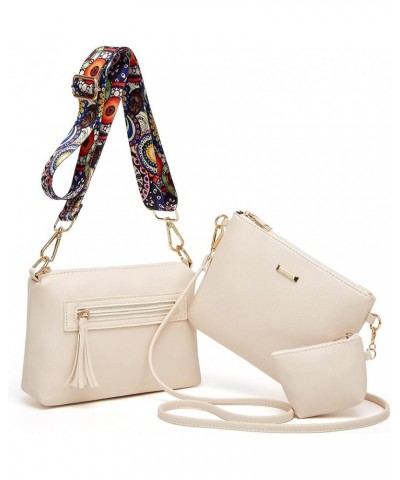 Small crossbody bag and wallet with wide shoulder strap 2 pieces Beige $9.85 Crossbody Bags