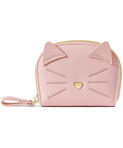 Credit Card Holder Wallet, Cute Cat Small Accordion PU Leather Card Wallet, Zipper Coin Purse with 11 Card Slots for Girls an...