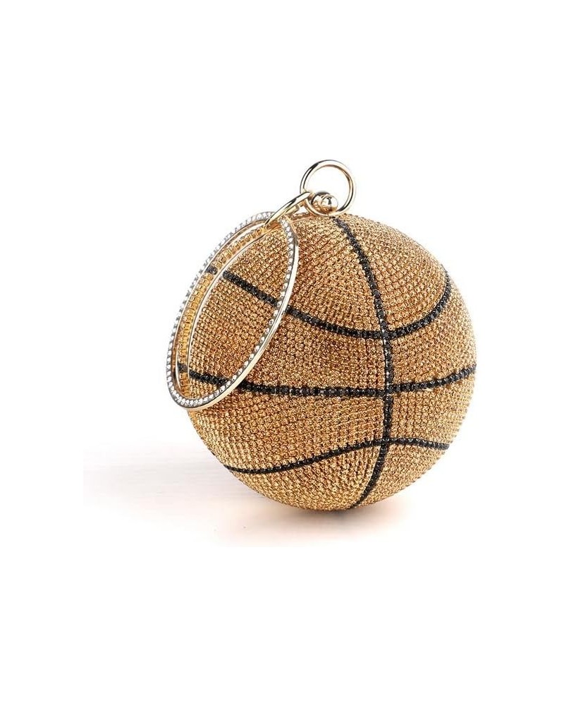 Basketball-shaped Dinner Bags European And American Dinner Dress Handbag Rhinestone Evening Dress Bag For Women Yellow $39.82...