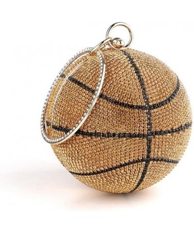 Basketball-shaped Dinner Bags European And American Dinner Dress Handbag Rhinestone Evening Dress Bag For Women Yellow $39.82...