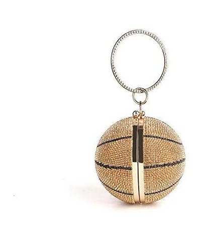 Basketball-shaped Dinner Bags European And American Dinner Dress Handbag Rhinestone Evening Dress Bag For Women Yellow $39.82...