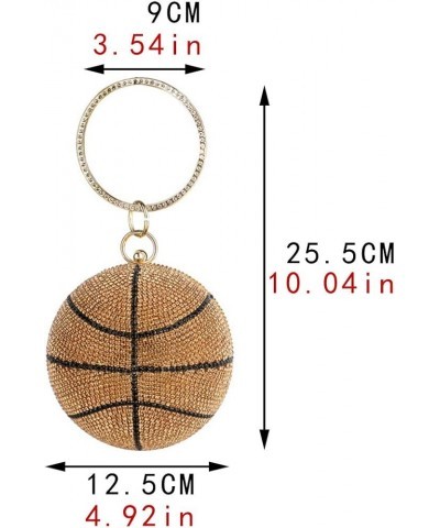 Basketball-shaped Dinner Bags European And American Dinner Dress Handbag Rhinestone Evening Dress Bag For Women Yellow $39.82...