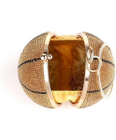 Basketball-shaped Dinner Bags European And American Dinner Dress Handbag Rhinestone Evening Dress Bag For Women Yellow $39.82...