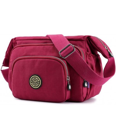 Nylon Multi-Pocket Crossbody Purse Bags for Women Travel Shoulder Bag casual Mummy bag Red $11.84 Shoulder Bags