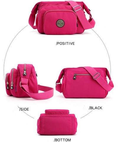 Nylon Multi-Pocket Crossbody Purse Bags for Women Travel Shoulder Bag casual Mummy bag Red $11.84 Shoulder Bags