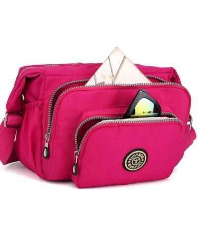 Nylon Multi-Pocket Crossbody Purse Bags for Women Travel Shoulder Bag casual Mummy bag Red $11.84 Shoulder Bags