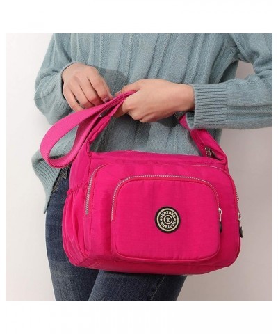 Nylon Multi-Pocket Crossbody Purse Bags for Women Travel Shoulder Bag casual Mummy bag Red $11.84 Shoulder Bags