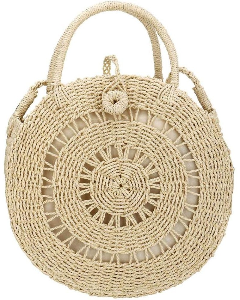 Straw Crossbody Bag Women Weave Shoulder Bag Round Summer Beach Purse and Handbags, Light Beige, Medium Light Beige $17.74 Totes