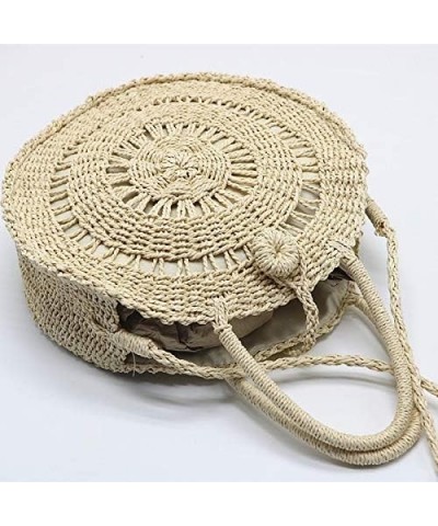 Straw Crossbody Bag Women Weave Shoulder Bag Round Summer Beach Purse and Handbags, Light Beige, Medium Light Beige $17.74 Totes