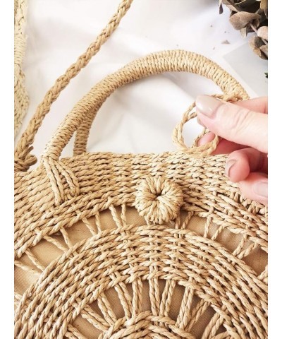 Straw Crossbody Bag Women Weave Shoulder Bag Round Summer Beach Purse and Handbags, Light Beige, Medium Light Beige $17.74 Totes