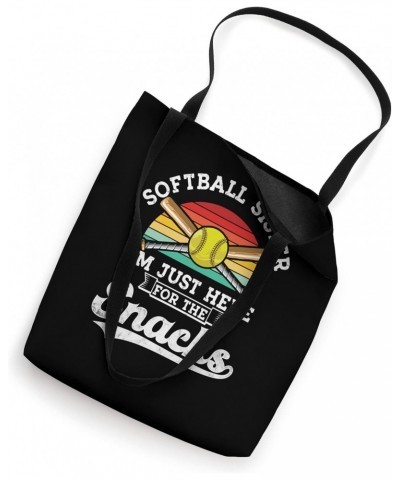 Softball sister I'm Just Here for the snacks retro Softball Tote Bag $13.67 Totes