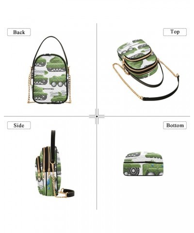 Vehicle Cell Phone Purse Cute Green Tank Crossbody Handbag Durable Shoulder Bag Sturdy Travel Pouch Compact Chic Bag for Wome...