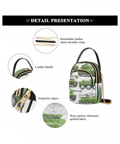 Vehicle Cell Phone Purse Cute Green Tank Crossbody Handbag Durable Shoulder Bag Sturdy Travel Pouch Compact Chic Bag for Wome...