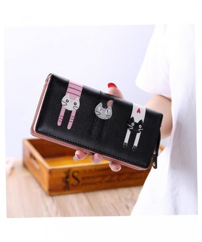 5pcs Long Women's Wallet Pu Cartoon Wallet Billeteras De Mujer Cat Leather Wallet Pu Leather Cute Wallet Cat Zip Wallet Women...