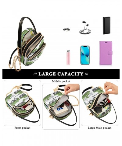 Vehicle Cell Phone Purse Cute Green Tank Crossbody Handbag Durable Shoulder Bag Sturdy Travel Pouch Compact Chic Bag for Wome...