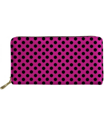 Clutch Evening Bag Cute Polka Dot Formal Handbag Simple Classy Purse for Women Rose Red Black Polka Dot $11.79 Evening Bags