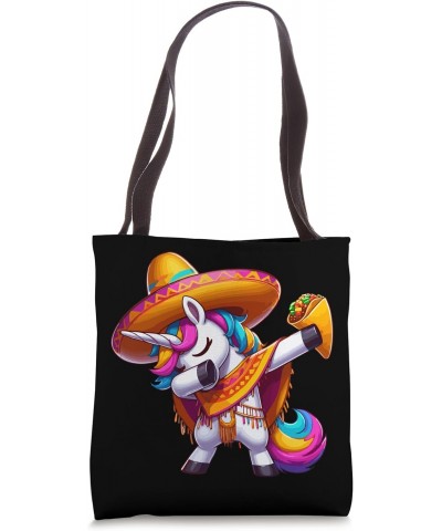 Dabbing Unicorn Tacos Cinco de Mayo Poncho Let's Fiesta Tote Bag $12.00 Totes