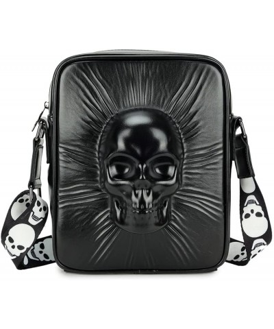 Skull Purse Handbag for Women Black Gothic Punk Shoulder Bag Skull Print Crossbody Bag Black $26.16 Shoulder Bags