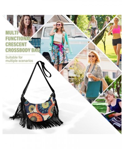 Colorful Traditional Japanese Umbrellas Crossbody Bag for Women Fringe Shoulder Bag with Adjustable Strap $14.03 Crossbody Bags