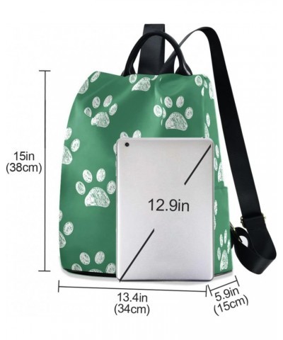 Vintage Doodle Paw Green Backpack Purse for Women Travel Casual Daypack College Bookbag Work Business Ladies Shoulder Bag $22...