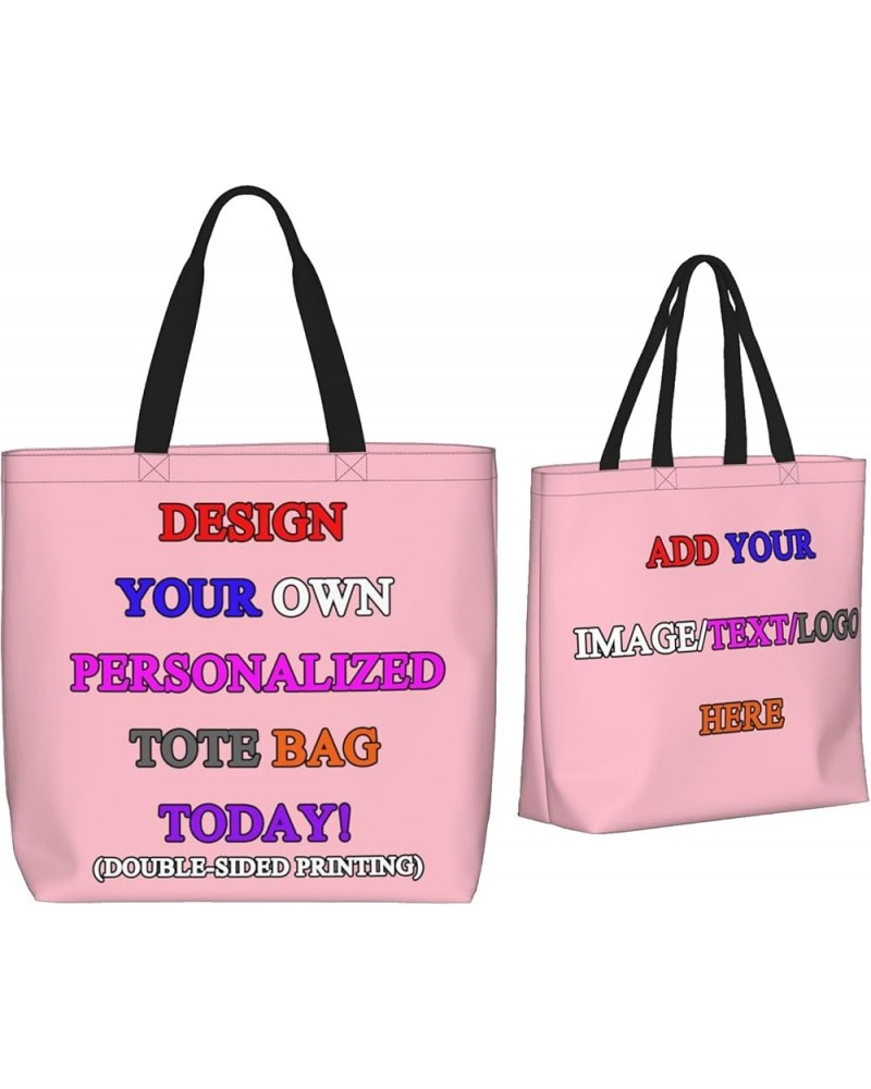 Custom Tote Bags Custom Bag Add Your Customizable Pictures And Text Personalized Shoulder Bag For Women Custom Gift Bags Pink...