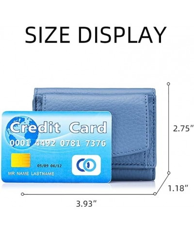 Genuine Leather Wallet for Women RFID Blocking Card Holder Coin Purse Anti-Theft Card Case Purse Minimalist Wallet Grass Gree...