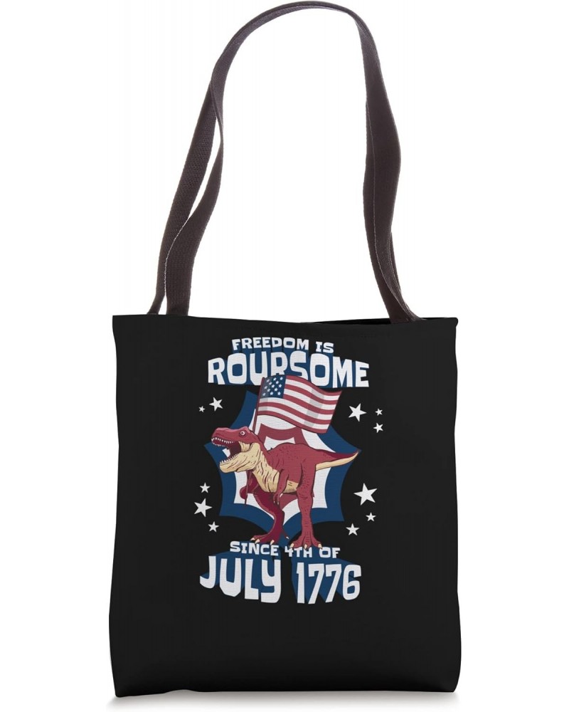 Dinosaur 4th of July Kids Boys Men Amerisaurus T Rex Funny Tote Bag $11.05 Totes