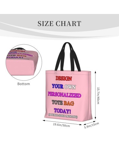 Custom Tote Bags Custom Bag Add Your Customizable Pictures And Text Personalized Shoulder Bag For Women Custom Gift Bags Pink...