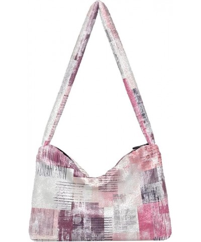 Abstract Watercolor Decoration Design Women's Hobo Handbag, Fluffy Bag Girls Ladies Hobo Handbags Watercolor Patchworked on $...