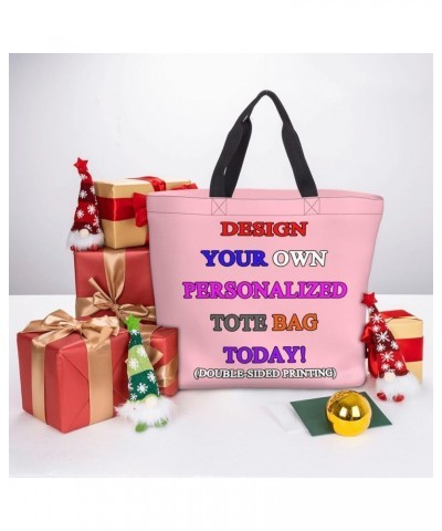 Custom Tote Bags Custom Bag Add Your Customizable Pictures And Text Personalized Shoulder Bag For Women Custom Gift Bags Pink...