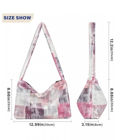 Abstract Watercolor Decoration Design Women's Hobo Handbag, Fluffy Bag Girls Ladies Hobo Handbags Watercolor Patchworked on $...