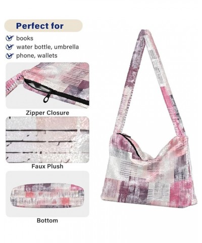 Abstract Watercolor Decoration Design Women's Hobo Handbag, Fluffy Bag Girls Ladies Hobo Handbags Watercolor Patchworked on $...