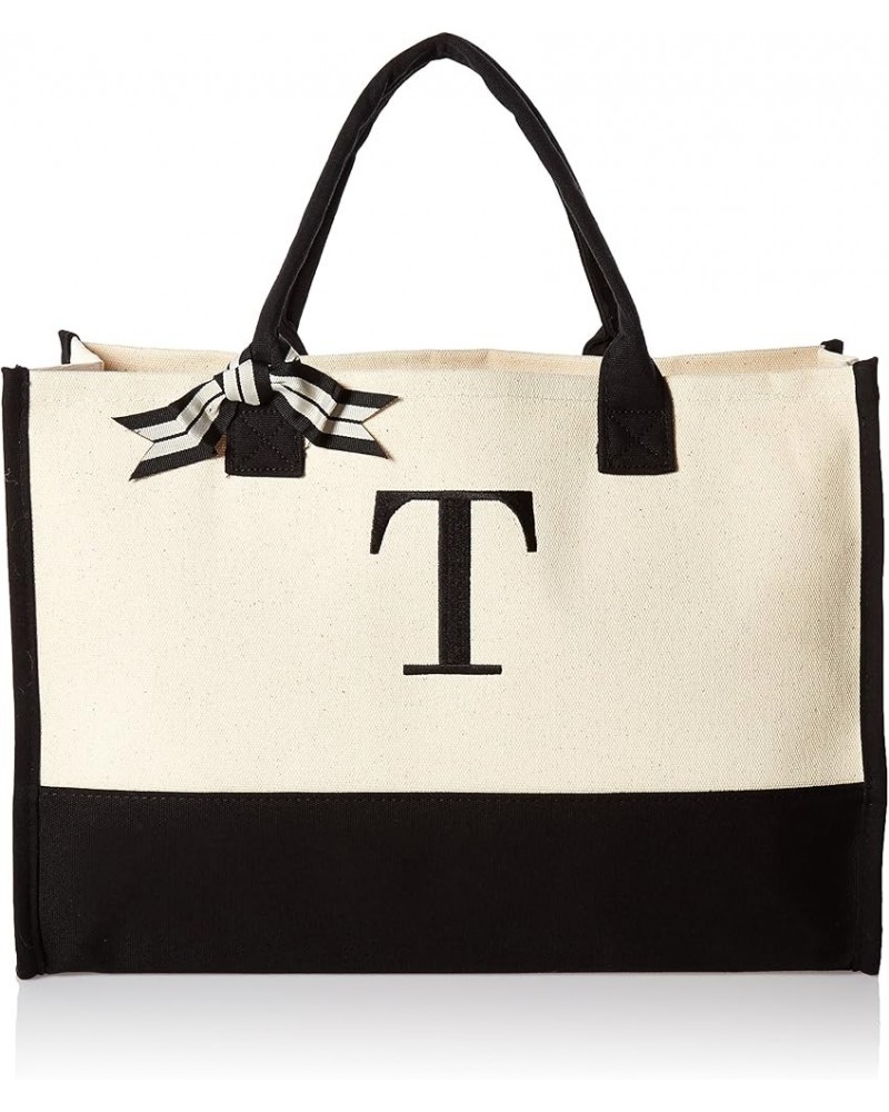 Classic Black and White Initial Canvas Tote Bags (L), 100% Cotton, 17" x 19" x 2 T $13.89 Totes