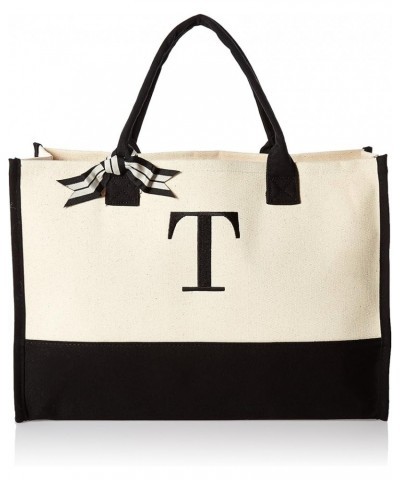 Classic Black and White Initial Canvas Tote Bags (L), 100% Cotton, 17" x 19" x 2 T $13.89 Totes