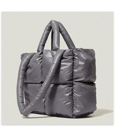 Large Puffer Tote Bag Winter Soft Puffer Down Padding Shoulder Bags Trendy Luxury Quilted Padded Handbags for Women Grey $29....