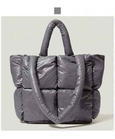 Large Puffer Tote Bag Winter Soft Puffer Down Padding Shoulder Bags Trendy Luxury Quilted Padded Handbags for Women Grey $29....