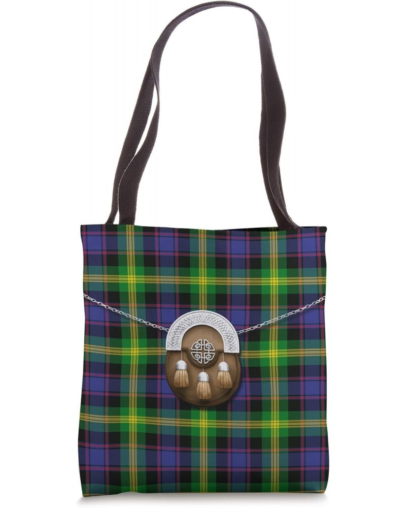 Scottish Clan Watson Tartan Plaid With Sporran Tote Bag $12.64 Totes