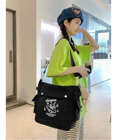 Unisex Shoulder Bag Messenger Bag Women Handbag Large Capacity Tote Bag Backpack Hobo Cute Purse Travel Black $15.08 Hobo Bags