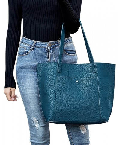 Fashion Handbag Women's Single Solid Tassel Bags Shoulder Piece Two Tote Color Floral Tote Bag A3-blue $12.17 Totes