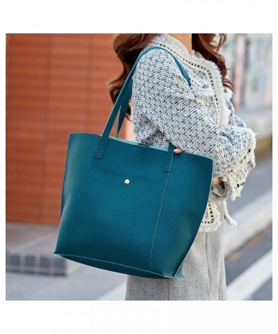 Fashion Handbag Women's Single Solid Tassel Bags Shoulder Piece Two Tote Color Floral Tote Bag A3-blue $12.17 Totes