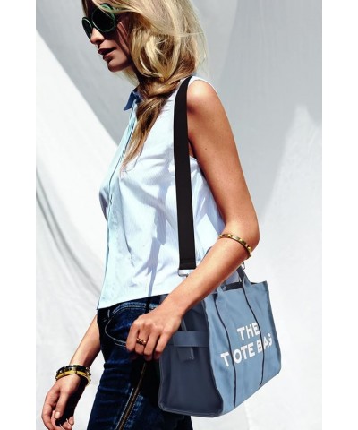 Canvas Tote Bags for Women Crossbody Bag Handbag Tote Women Handbag Purse with Zipper for Work, Travel A_blue $15.31 Totes